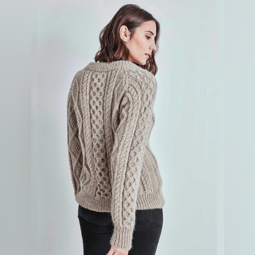100% Alpaca Cable Knit Sweater - Picture 4 of 5